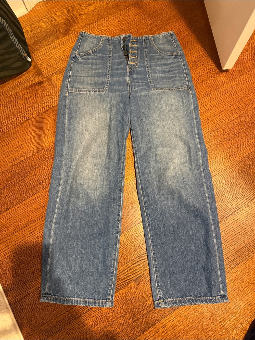 Veronica Beard crosbie crop wide leg high rise jeans